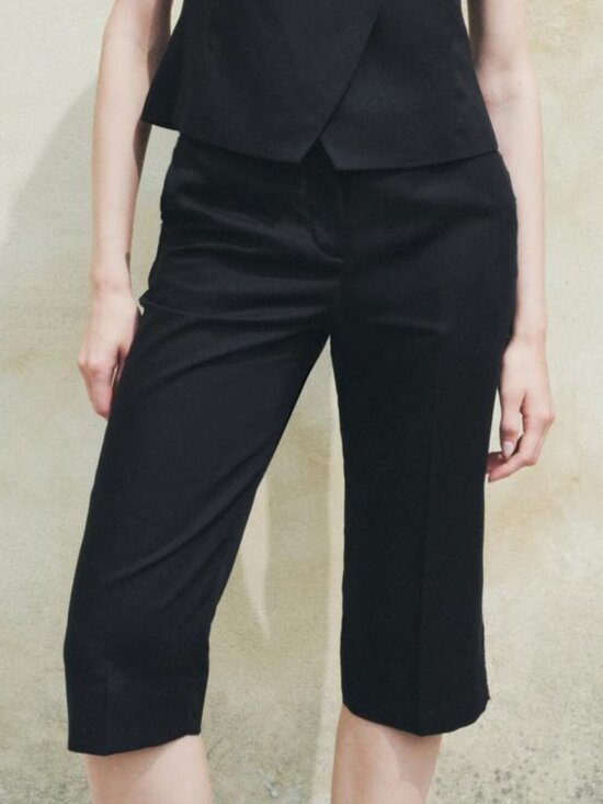 Zara Pants - New Zara Black Linen Blend Long Shorts Size XS